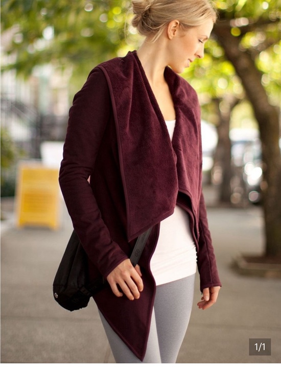 lululemon athletica Jackets & Blazers - lululemon athletica Women's Draped Open Front Jacket in Deep Burgundy